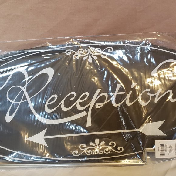 2 Signs, Wedding on one side & Reception on the other, Oriental Trading - Picture 3 of 5